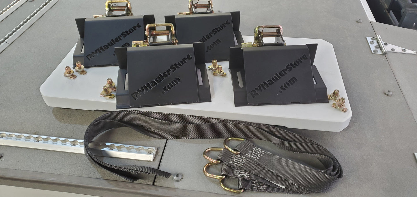 Wheels Chocks, Straps and Mounting Bolts. Set of 4