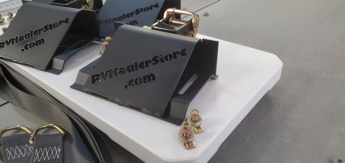 Wheels Chocks, Straps and Mounting Bolts. Set of 4