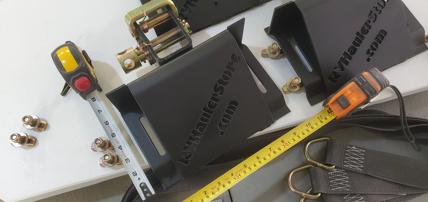 Wheels Chocks, Straps and Mounting Bolts. Set of 4